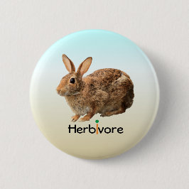 Cute Schattig Herbivore Vegan Wild Bunny Ice Blue Ronde Button 5,7 Cm