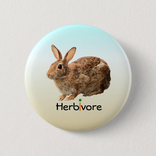 Cute Schattig Herbivore Vegan Wild Bunny Ice Blue Ronde Button 5,7 Cm (Voorkant)