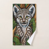 Cute Schattig Little Lynx Kitten Bad Handdoek (Handdoek)