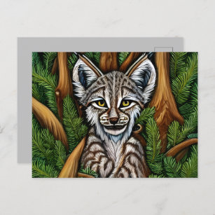 Cute Schattig Little Lynx Kitten Briefkaart