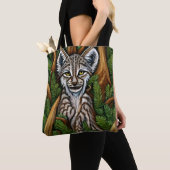 Cute Schattig Little Lynx Kitten Tote Bag (Dichtbij)