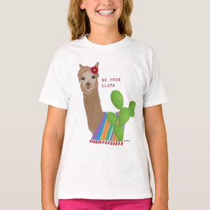Cute Schattig Llama No Prob-Llama Floral Peru T-shirt