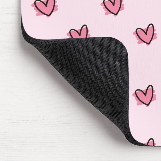 Cute Schattig Valentijnsdag Red Hearts Pattern | Muismat (Hoek)