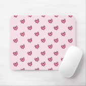 Cute Schattig Valentijnsdag Red Hearts Pattern | Muismat (Met muis)