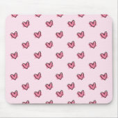 Cute Schattig Valentijnsdag Red Hearts Pattern | Muismat (Voorkant)