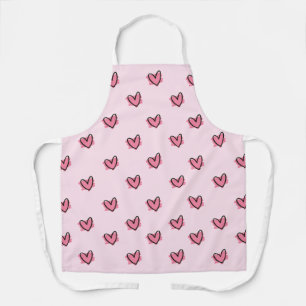 Cute Schattig Valentijnsdag Red Hearts Pattern Schort