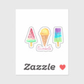 Cute Schattig Waterverf Ice Creams Sticker (Vel)