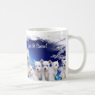 Cute, schattig! Westie Puppy laat het sneeuwkoffie Koffiemok