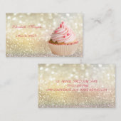 Cute Schattige Elegant Bokeh Cupcake bakkerij Visitekaartje (Voorkant / Achterkant)