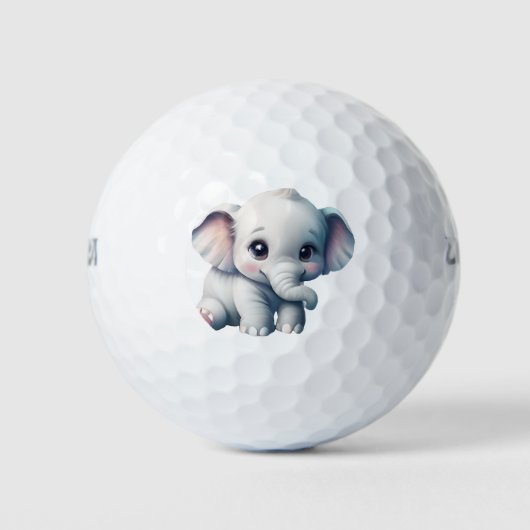 Cute Schattige Kawaii Baby Elephant Golfballen (Voorkant)