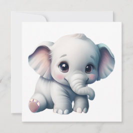 Cute Schattige Kawaii Baby Elephant Kaart