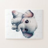 Cute Schattige Kawaii Baby Elephant Legpuzzel (Horizontaal)