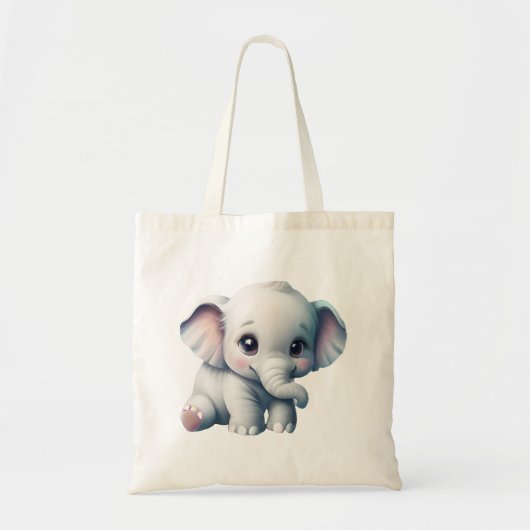Cute Schattige Kawaii Baby Elephant Tote Bag (Voorkant)