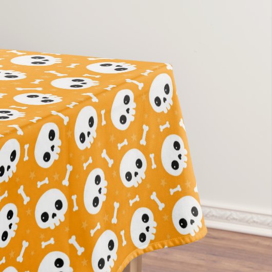 Cute Schedel & Botten Halloween Patroon Tafelkleed (Voorbeeld)