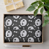 Cute Schedel & Gebeente Halloween Patroon Tissuepapier (Geschenk)