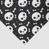 Cute Schedel & Gebeente Halloween Patroon Tissuepapier (Detail)