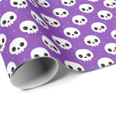 Cute Schedel Halloween Patroon Cadeaupapier (Rol Hoek)