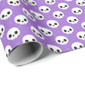 Cute Schedel Halloween Patroon Cadeaupapier (Rol Hoek)