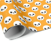 Cute Schedel Halloween Patroon Cadeaupapier (Rol Hoek)