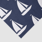 Cute scheepsmodellen witte zeilboten marineblauw tissuepapier (Detail)