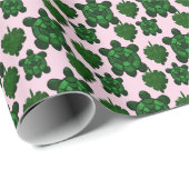 Cute schildpad en monstera bladeren patroon cadeaupapier (Rol Hoek)