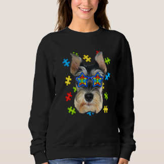 Cute Schnauzer Autism Puzzle Sunglazen Puppies Ow Trui