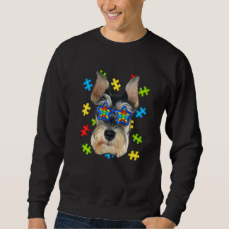 Cute Schnauzer Autism Puzzle Sunglazen Puppies Ow Trui