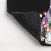 Cute Schnauzer Christmas Lights Xmas Dog Santa Hat Muismat (Hoek)