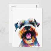 Cute Schnauzer - Colorful Dog Design Briefkaart (Voorkant / Achterkant)