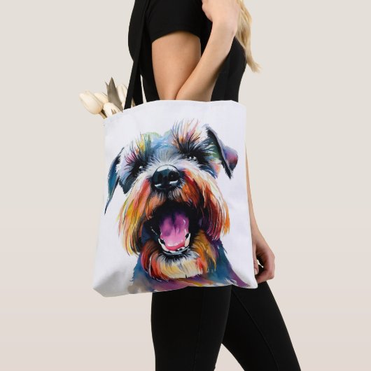 Cute Schnauzer - Colorful Dog Design Tote Bag (Dichtbij)