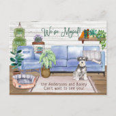 Cute Schnauzer Cozy New Home Moving Aankondigingskaart (Voorkant)