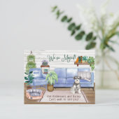 Cute Schnauzer Cozy New Home Moving Aankondigingskaart (Staand voorkant)