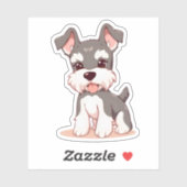 Cute Schnauzer Custom-Cut Vinyl Sticker (Vel)