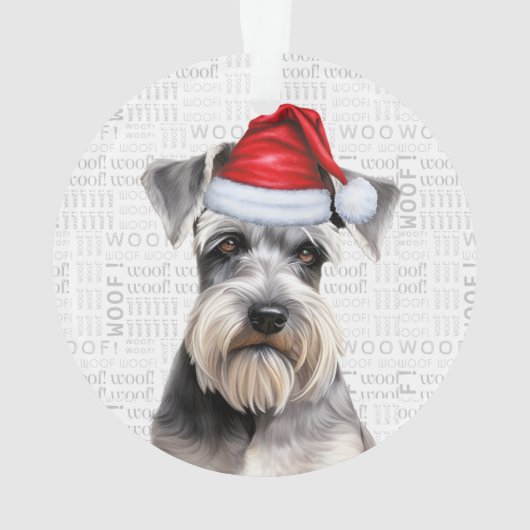 Cute Schnauzer Dog Holiday Christmas Photo Ornament (achterkant)