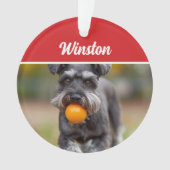 Cute Schnauzer Dog Holiday Christmas Photo Ornament (voorkant)