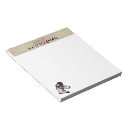 Cute Schnauzer Dog & Pet Pset Pattern Notitieblok (Schuin)