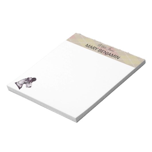 Cute  Schnauzer Dog & Pet Pset Pattern Notitieblok (Linkerzijde)