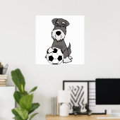 Cute Schnauzer Dog Spelling Cartoon Poster (Thuiskantoor)
