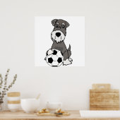 Cute Schnauzer Dog Spelling Cartoon Poster (Keuken)