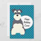 Cute Schnauzer en Polka Dots Birthday (Voorkant)