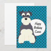 Cute Schnauzer en Polka Dots Birthday (Voorkant / Achterkant)
