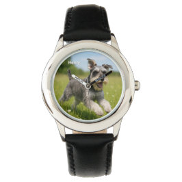 Cute Schnauzer Kid's Personalized Watch Horloge
