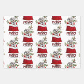 Cute Schnauzer Terrier Dog in Holiday Gift Bag Inpakpapier Vel (Voorkant)