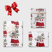 Cute Schnauzer Terrier Dog in Holiday Gift Bag Inpakpapier Vel