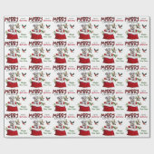 Cute Schnauzer Terrier Dog in kerstcadeau Cadeaupapier (Vlak)