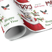 Cute Schnauzer Terrier Dog in kerstcadeau Cadeaupapier (Rol Hoek)