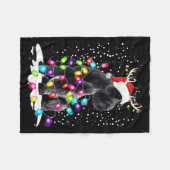 Cute Schnauzer With Christmas Lights  Fleece Deken (Voorkant (Horizontaal))