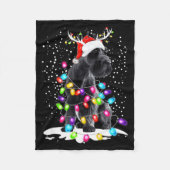 Cute Schnauzer With Christmas Lights Fleece Deken (Voorkant)