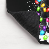 Cute Schnauzer With Christmas Lights Muismat (Hoek)