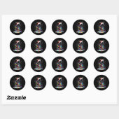 Cute Schnauzer With Christmas Lights  Ronde Sticker (Vel)